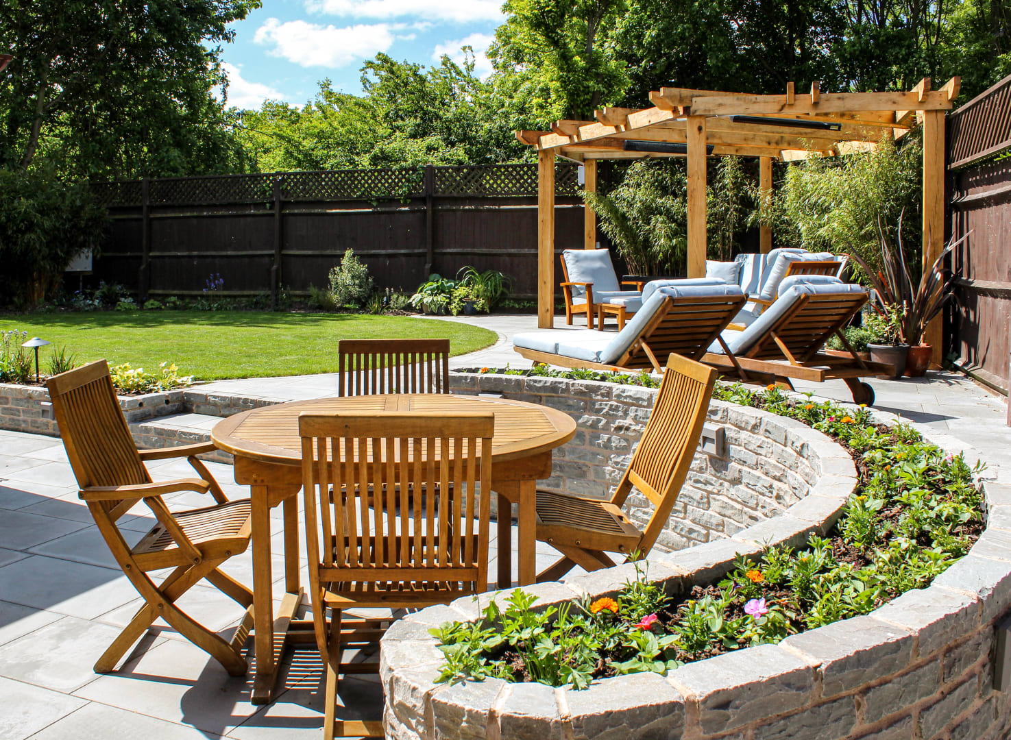 Modern garden seating area on sale