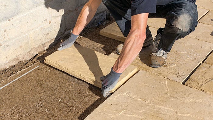 Laying Patio On Sand How To Lay Pavers Sharp Marshalls - How To Make Patio Without Concrete