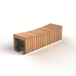 bench concave module - rustic brown