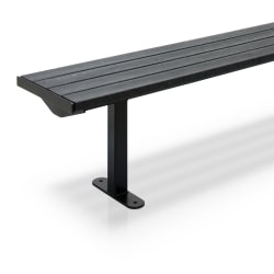 citi element bench - black plastic slats with black steel frame