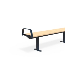 citi element bench - softwood with steel blue end arms