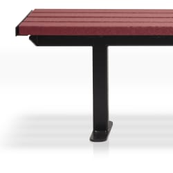 citi element bench - red plastic slats with black steel frame