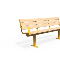 citi element seat - softwood with traffic yellow end arms