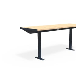 citi element table - softwood with steel blue frame