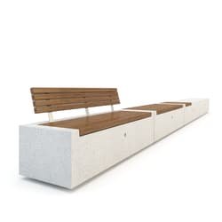 demetra bench with timber slats