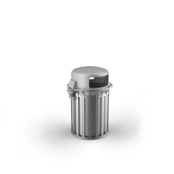 m3 90l litter bin with lid stainless steel