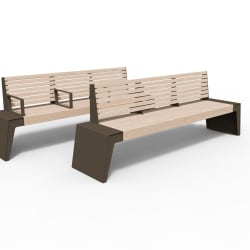 urbain seats with triple backrests in bronze