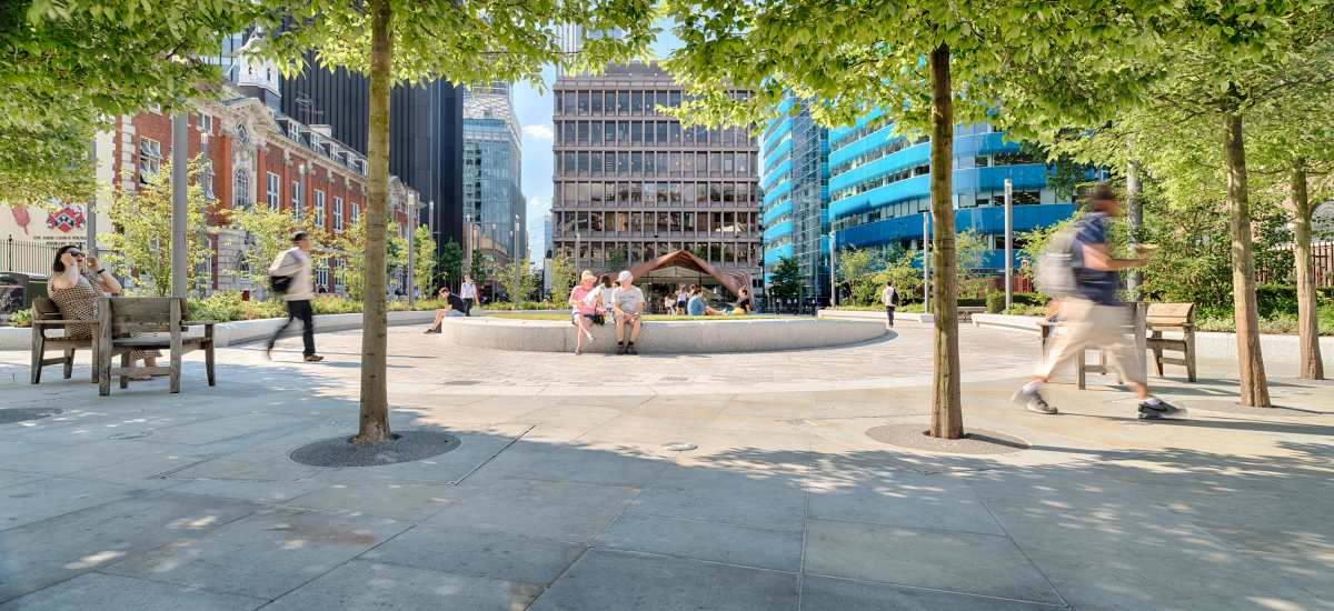 Aldgate Square and St Botolph’s Church, London