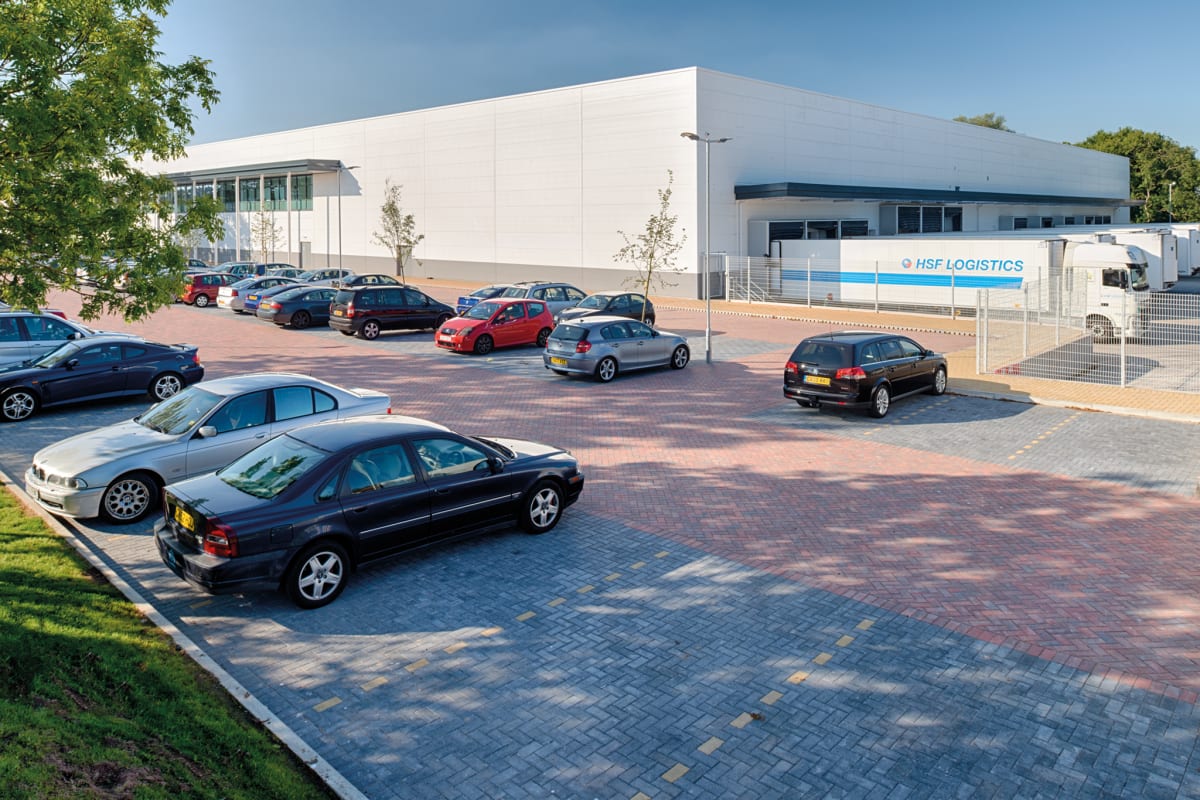 keyblok paving - red and charcoal - faccenda food factory