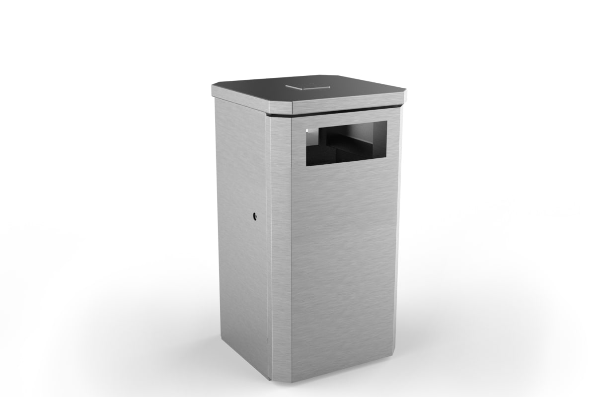 albion square 120l litter bin standard stainless steel