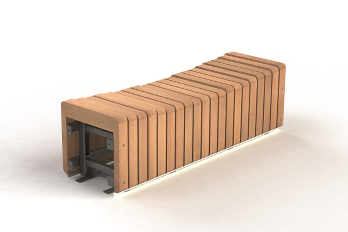 bench concave module - rustic brown