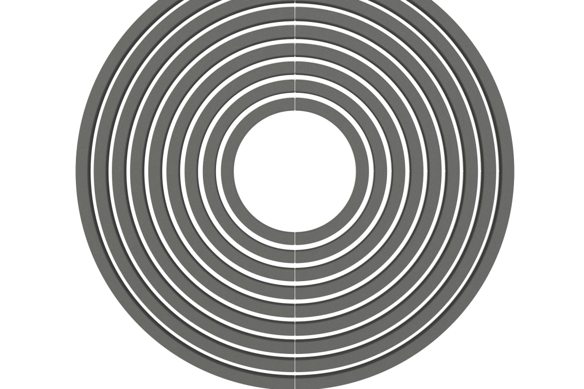 circular spring tree grille in charcoal grey