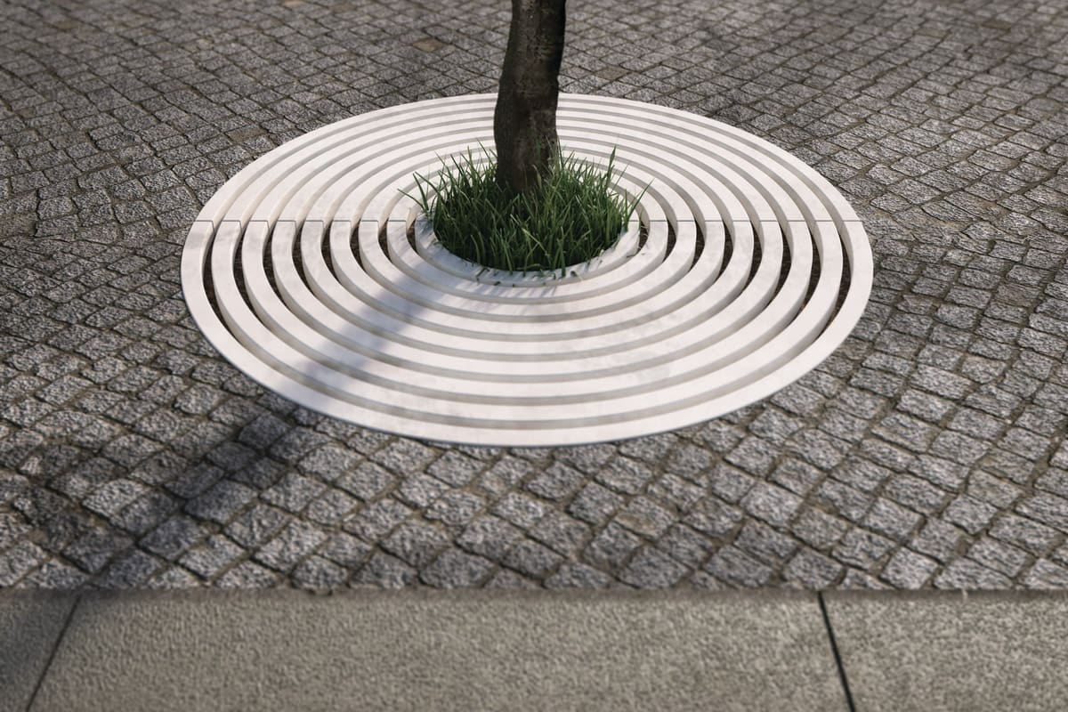 circular spring tree grille in white