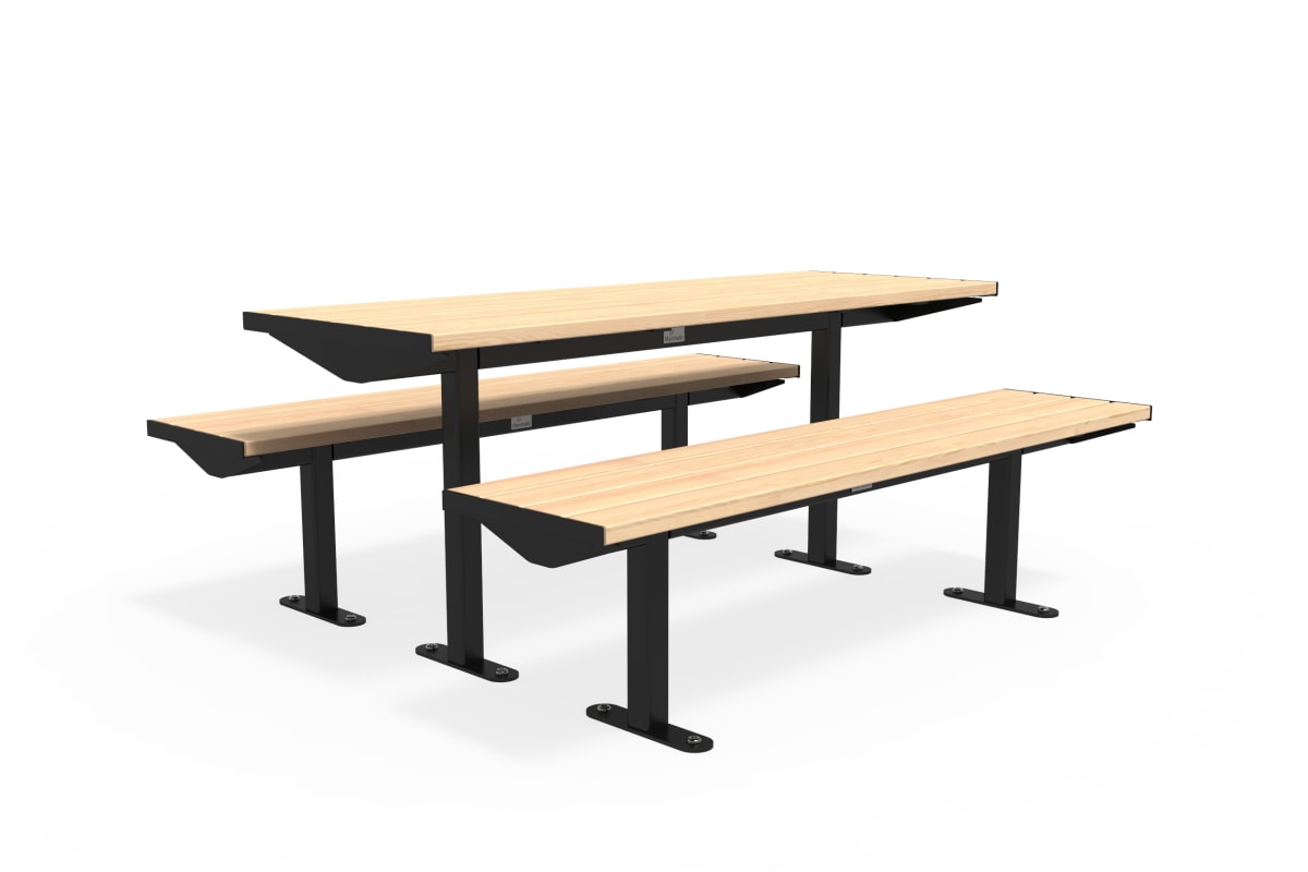 citi element table set - softwood with jet black frame