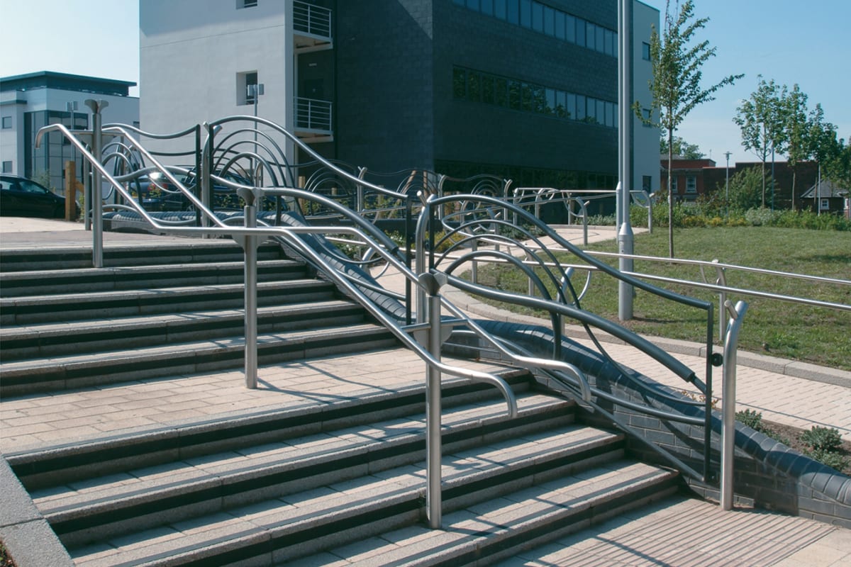 concrete kerb steps - silver grey