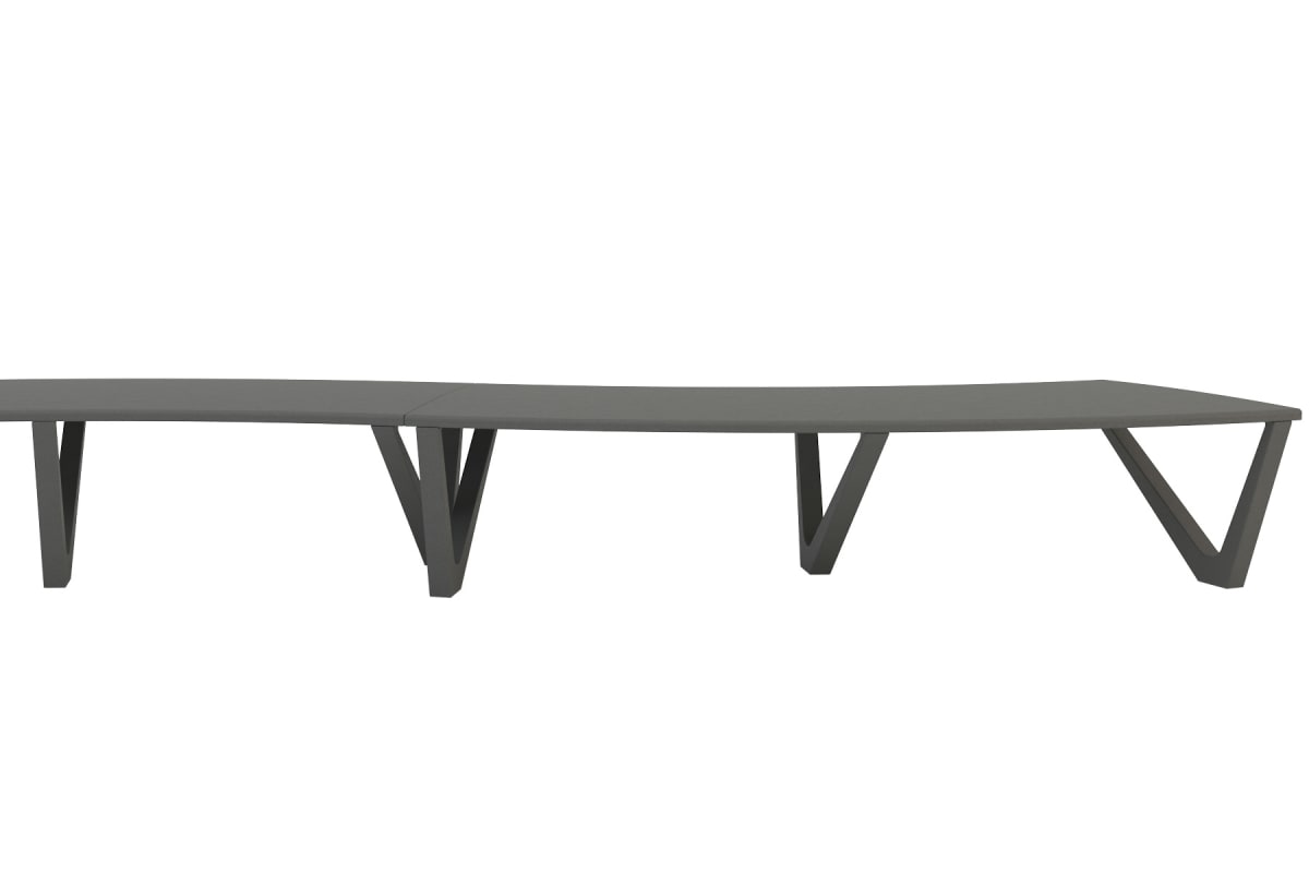 clarity curved seating in charcoal grey