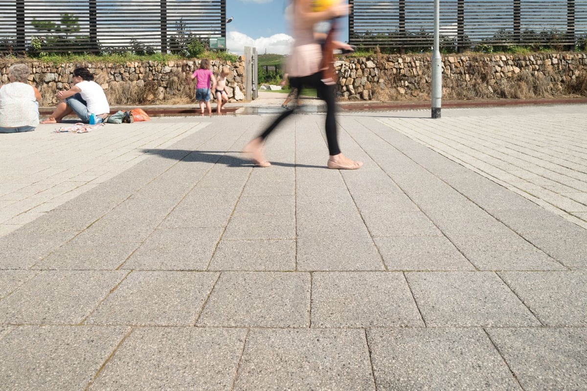 conservation textured paving - silver grey