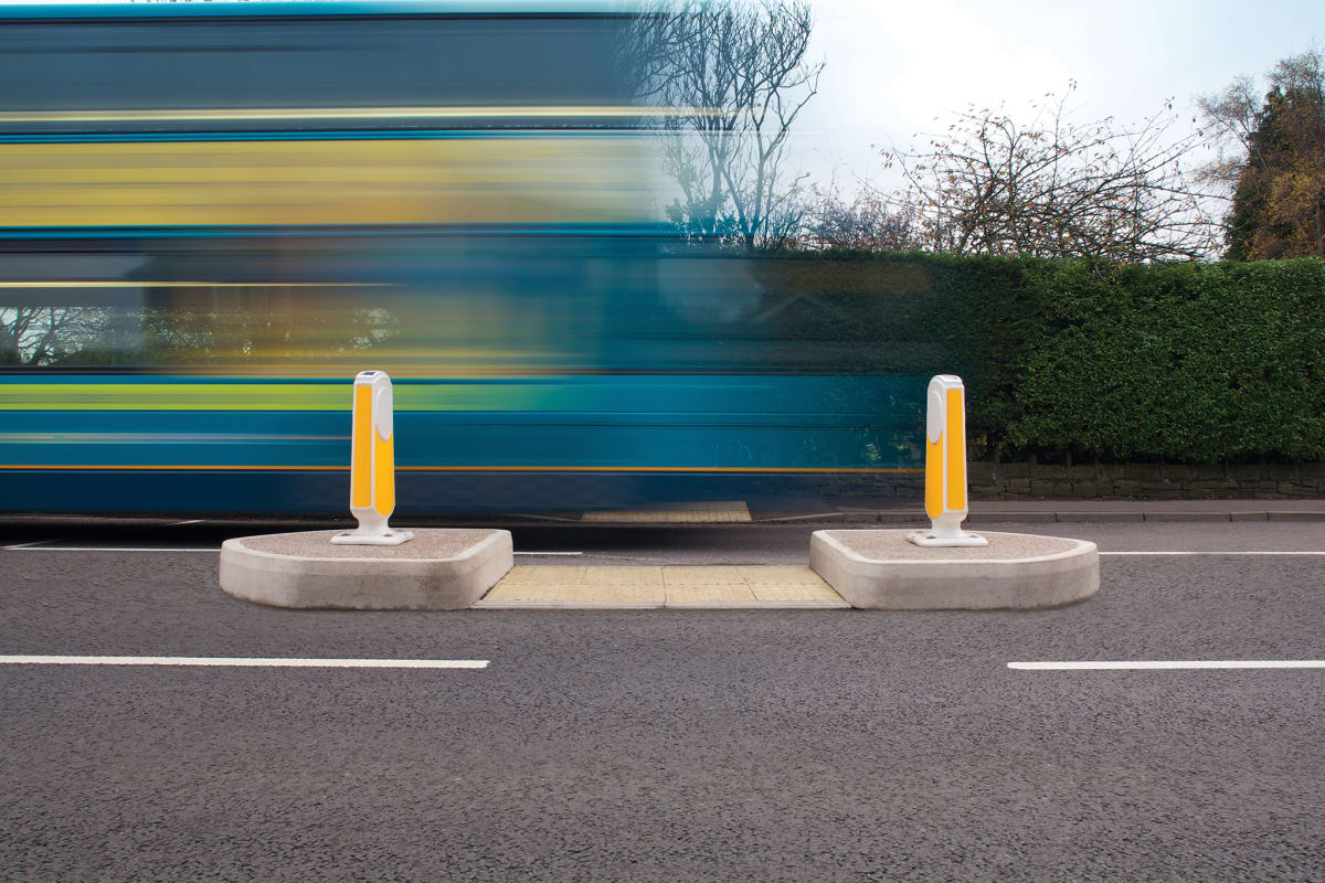 concrete traffic island