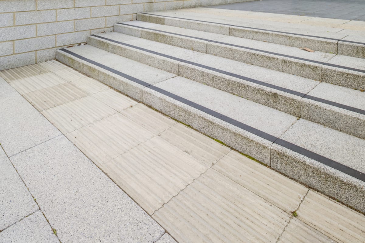 victory pier - tactile directional guidance paving - natural