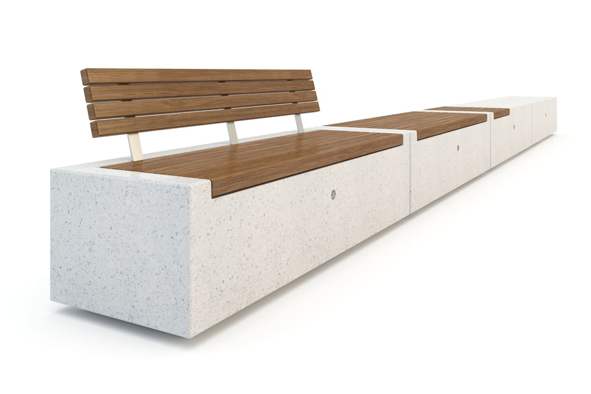 demetra bench with timber slats