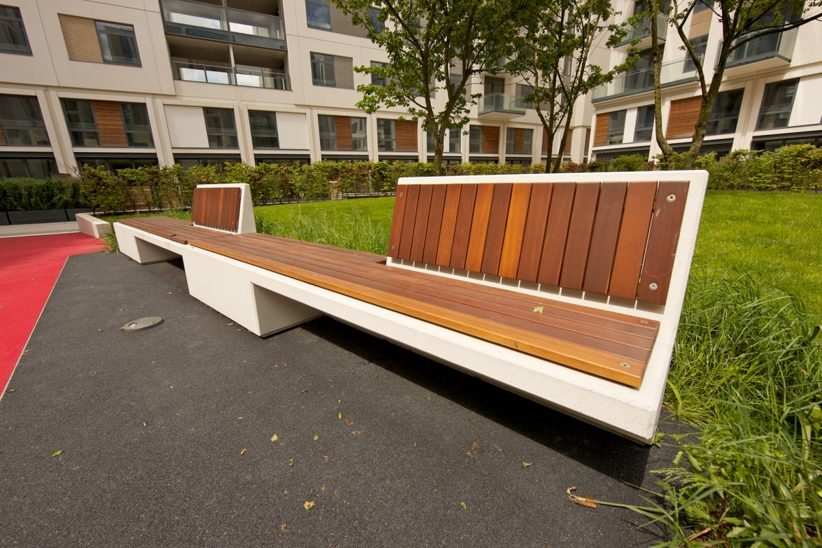 escofet equal concrete and timber seat