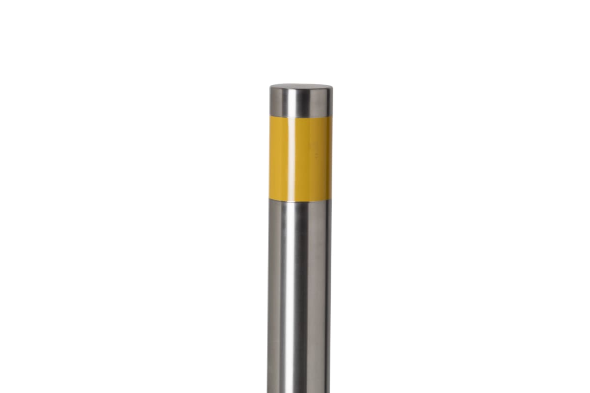 essentials 304 stainless steel flat top bollard with reflective tape