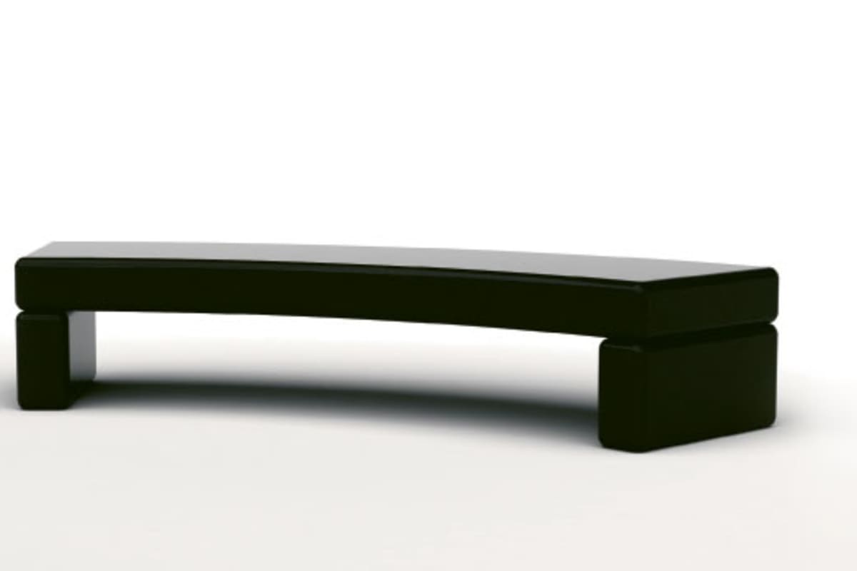 geoform stonelements curved bench with block legs in natural stone