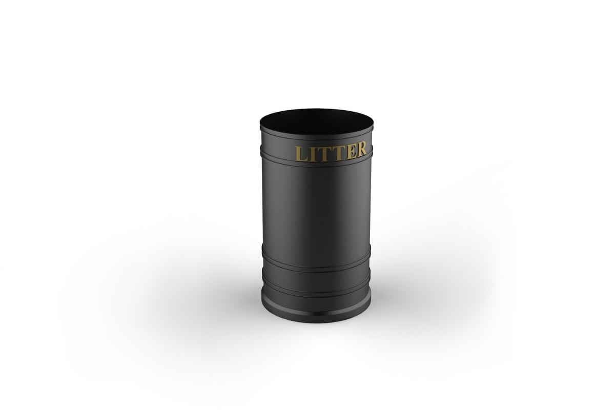 heritage imperial 85l litter bin black