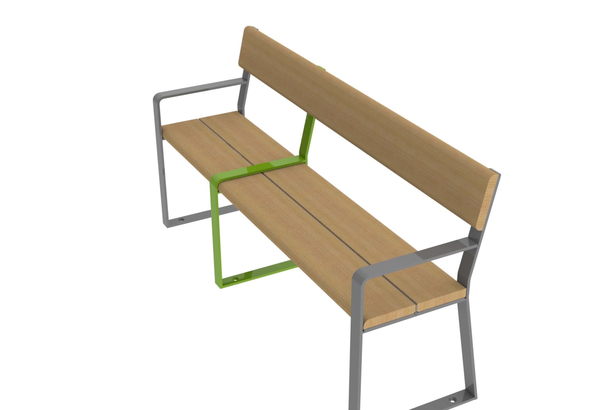 loci three place seat with end arms