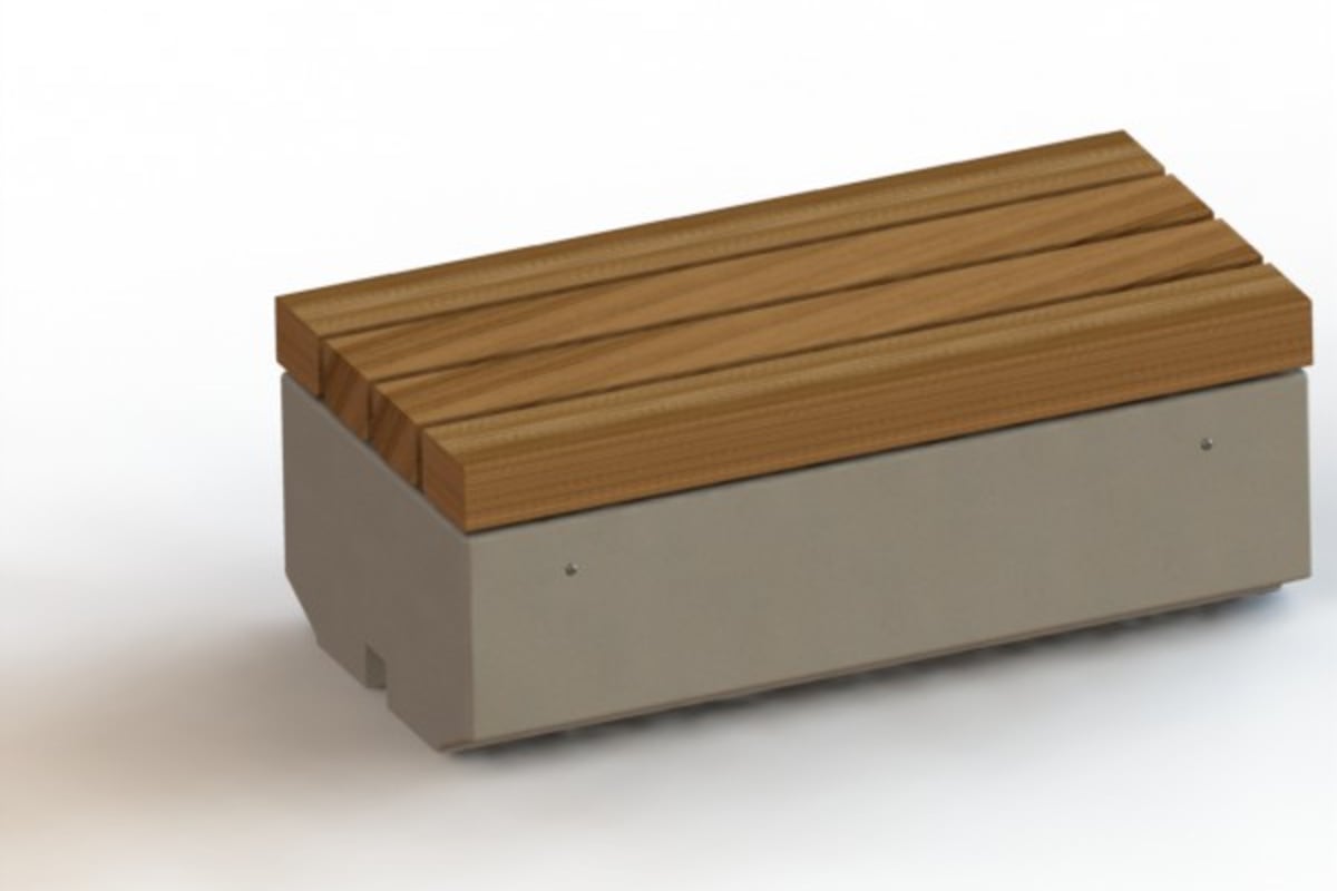 metrolinia bench with timber slats