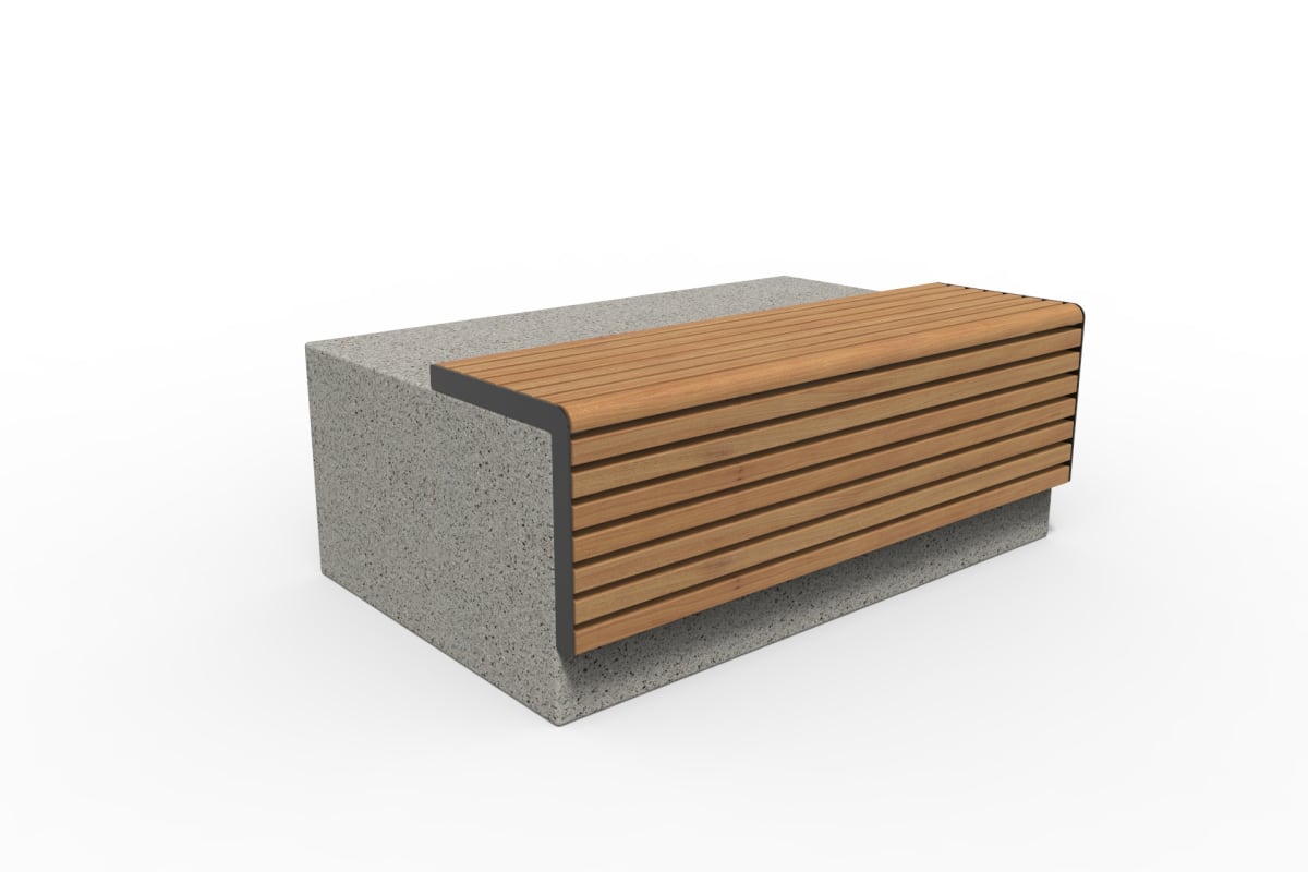 rhinoguard rhinoblok timber single bench 1600