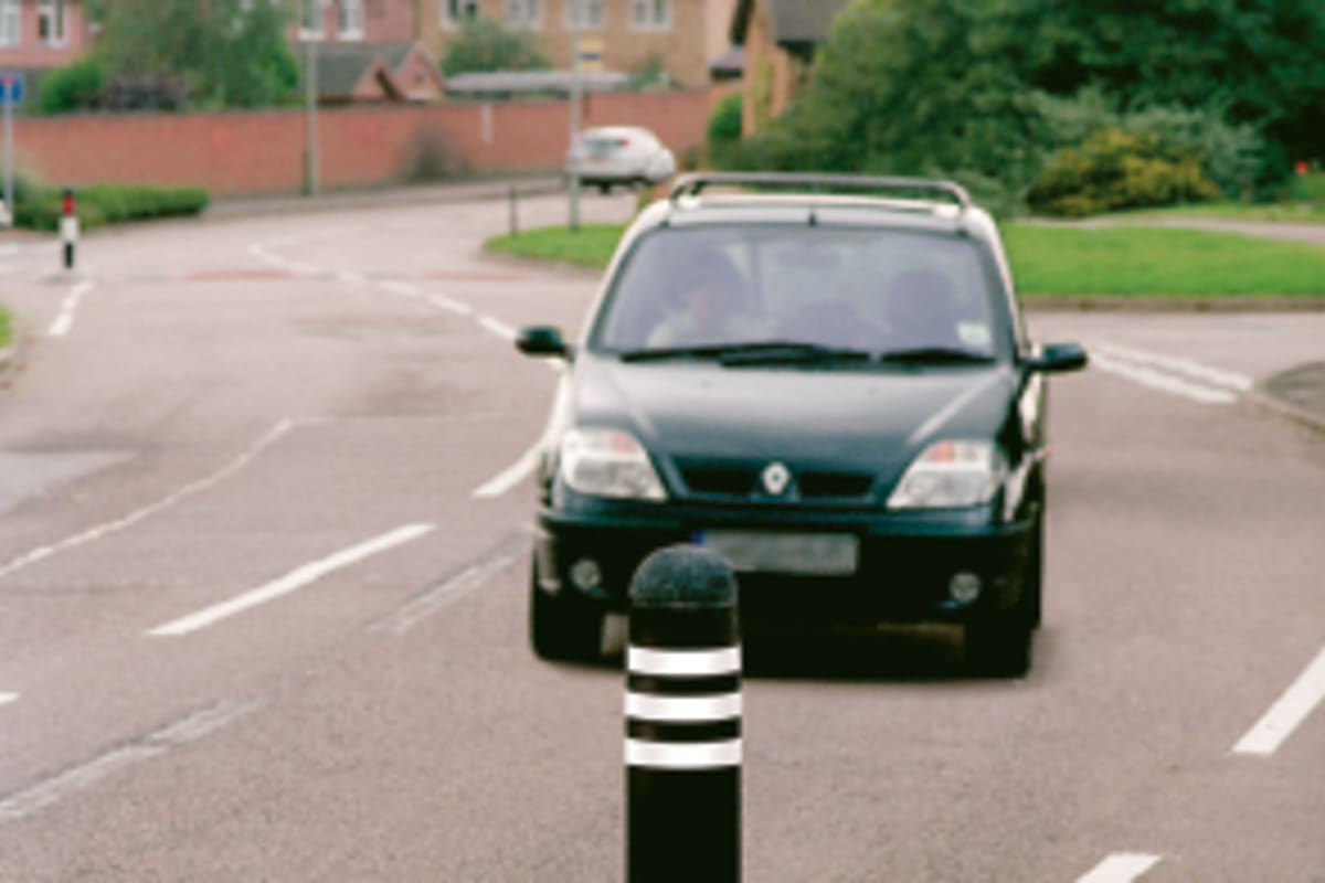 satellite concrete traffic island