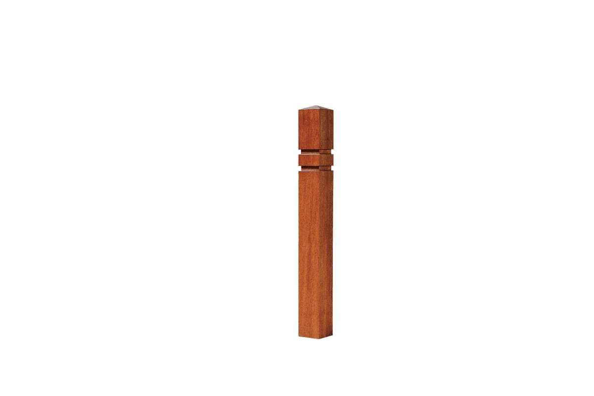 sineu graff timber bollard with chamfered top