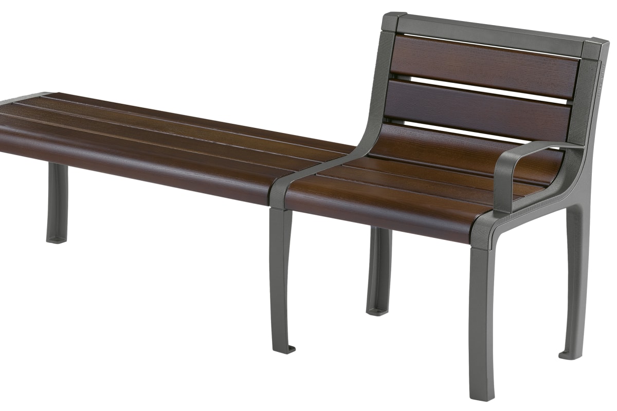 sineu graff twist three place bench and chair with steel armrest