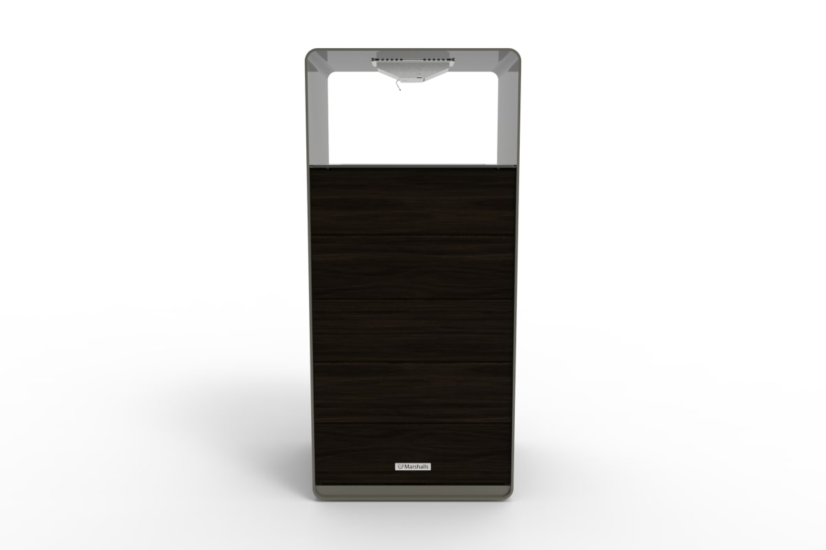stratic litter bin - back view - onyx and quartz