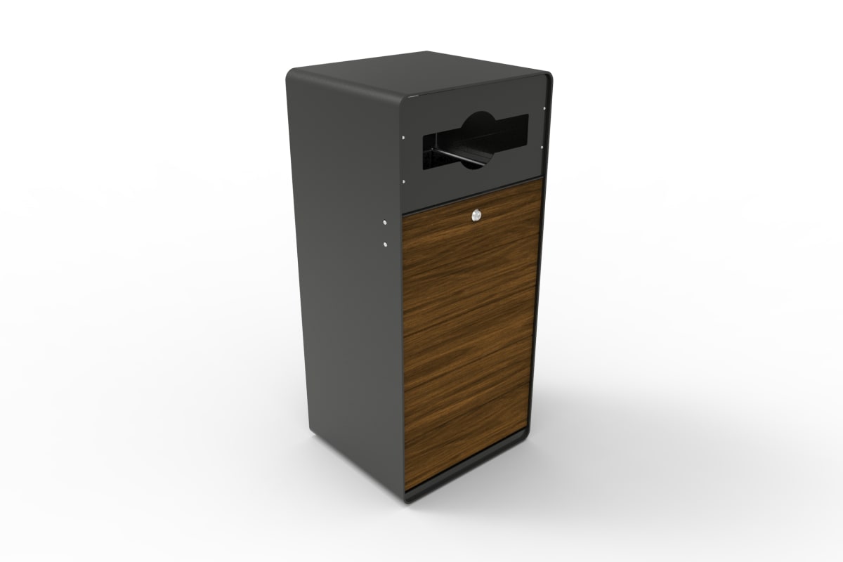 stratic mixed recycle litter bin - copper and carbon