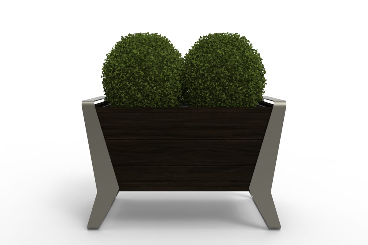 stratic planter - back view - onyx and quartz