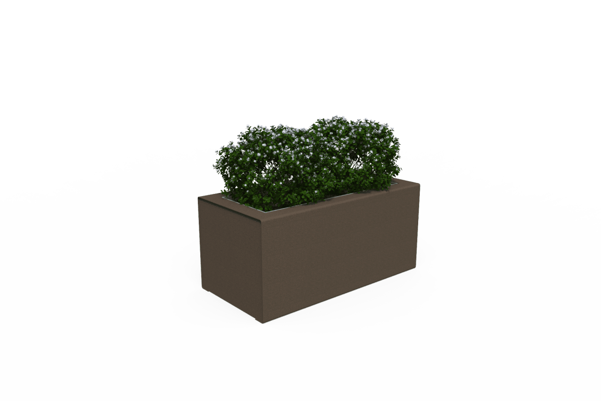verso 1200 planter surface block corten effect