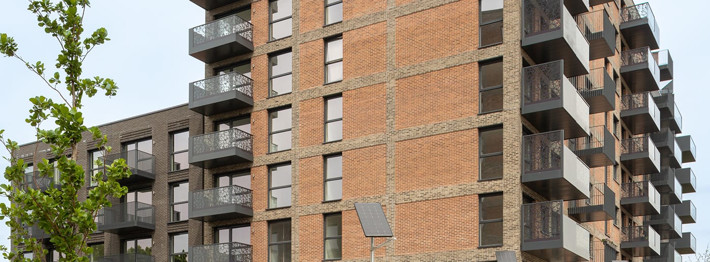 Apartment building created with brick sets