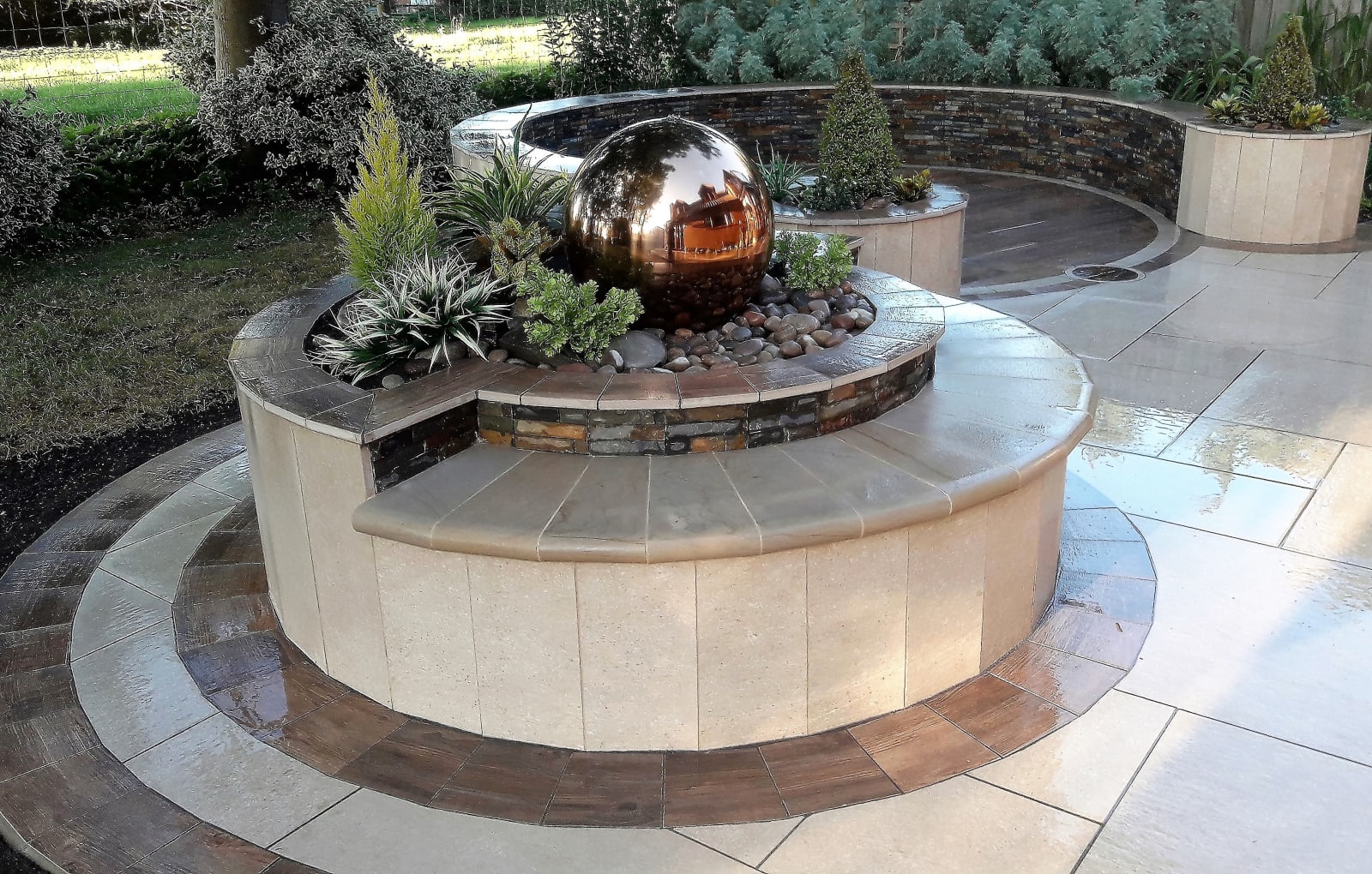 Symphony paving and Stoneface Drystack Veener Walling