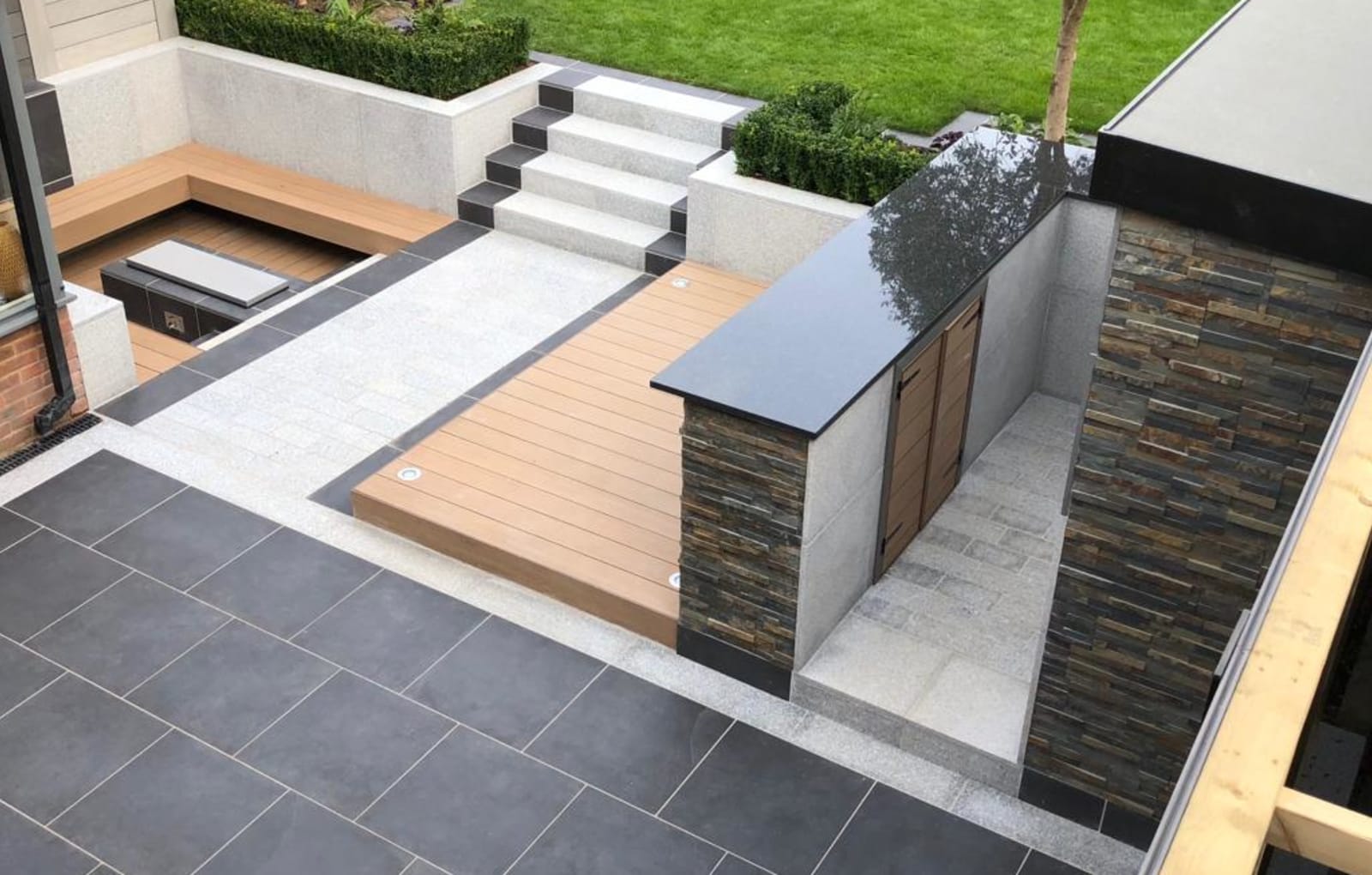 Symphony paving in Blue and Granite Eclipse in Light