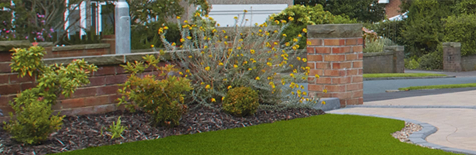 artificial grass used on a driveway
