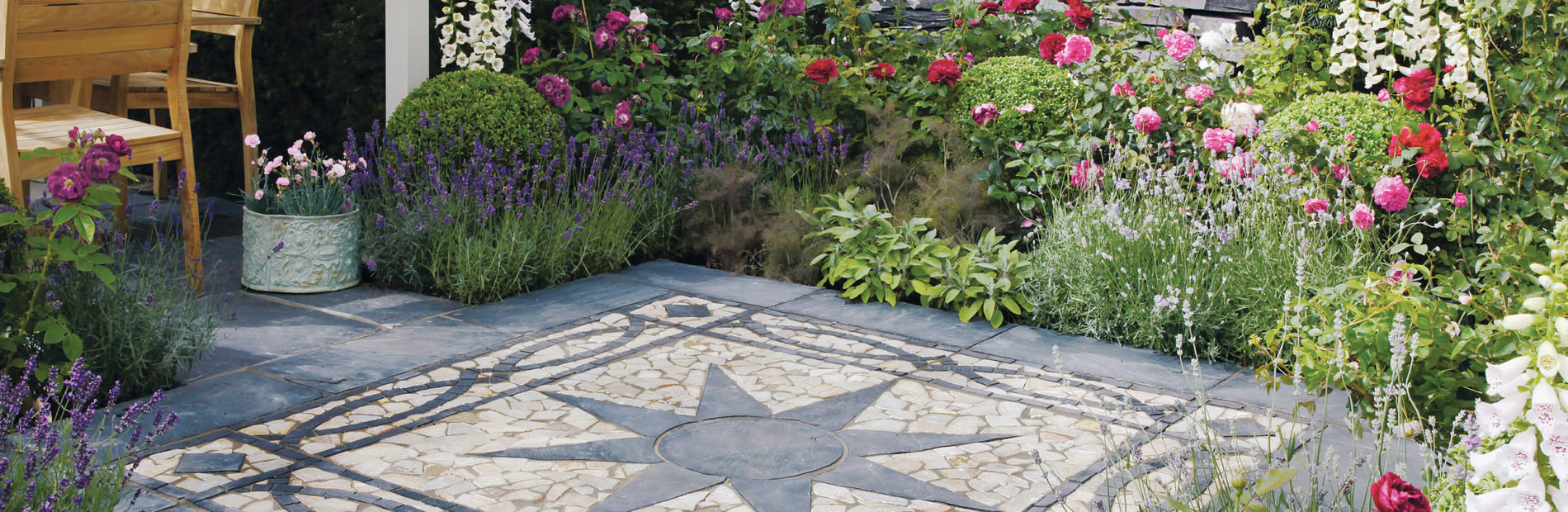 mosaic paving in a star