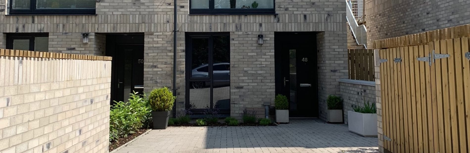 Contemporary Stock frogged facing bricks used on a house build