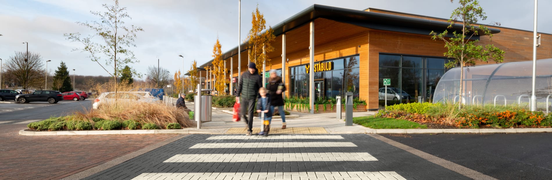 Zebra crossing paving