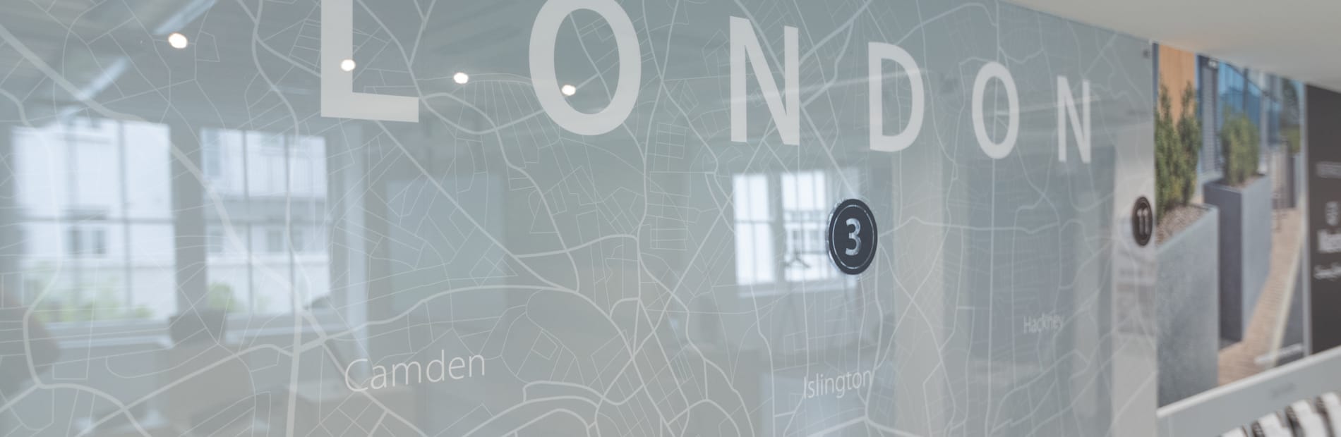 Map of London on the wall of the Design Space