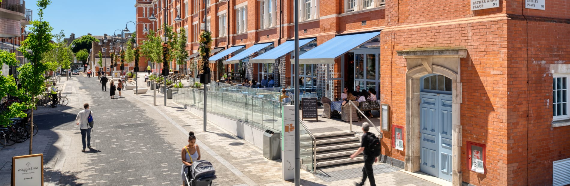 Modal paving laid in Islington Square