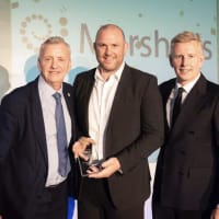 Nick Sharpe is presented with the 2022 BMJ Industry Award for Marshalls