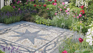 mosaic paving in a star