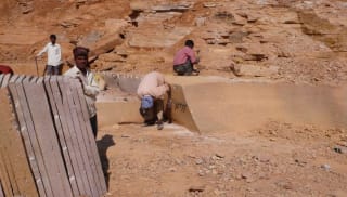 Men working in a quarry in India